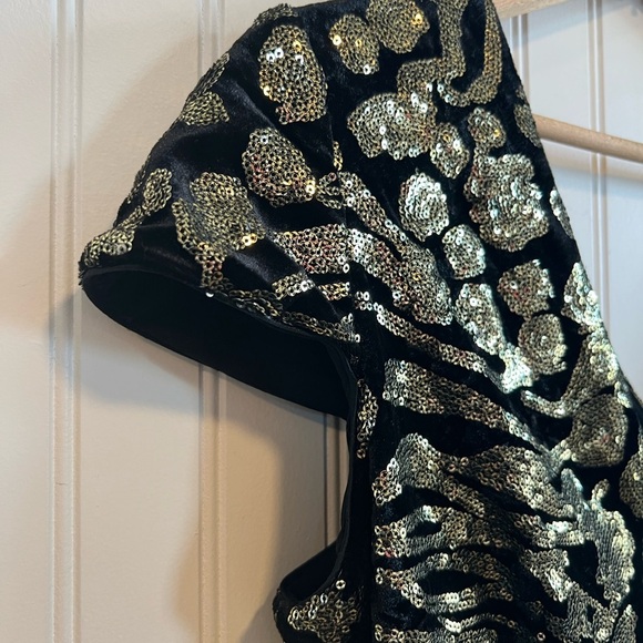 Dress the population Zoe sequin mini dress “The Talk” velvet sequin black large - Picture 8 of 11